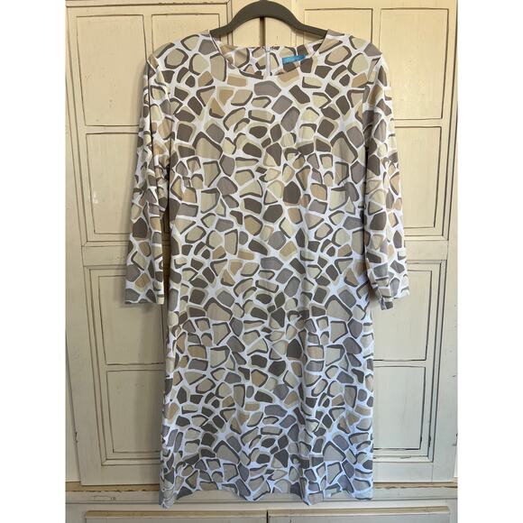 J.McLaughlin size large white & beige dress - Picture 1 of 4